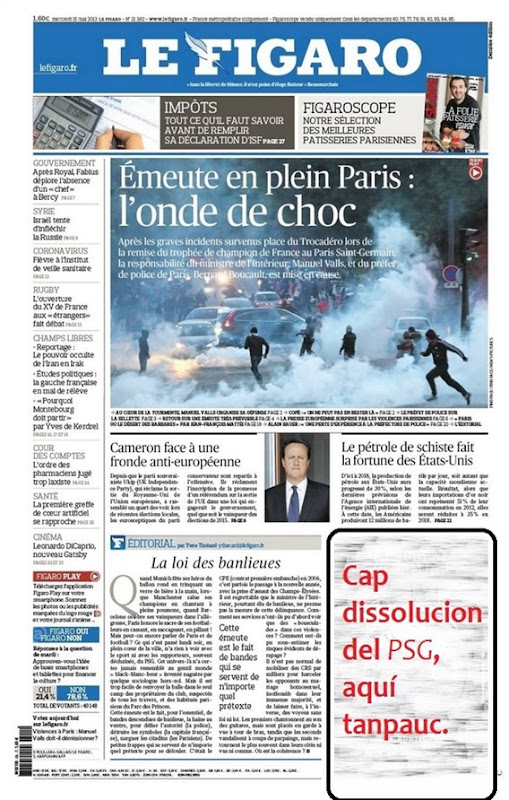 Portada Le Figaro PSG Trocadéro