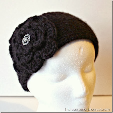 black knitted ear warmer with bling
