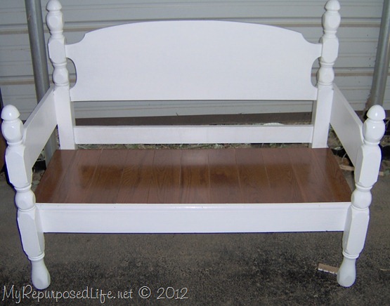 white headboard bench