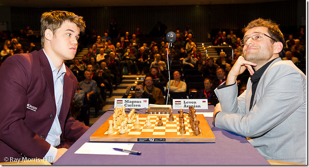Carlsen vs Aronian, Round 2, London Chess Classic 2012