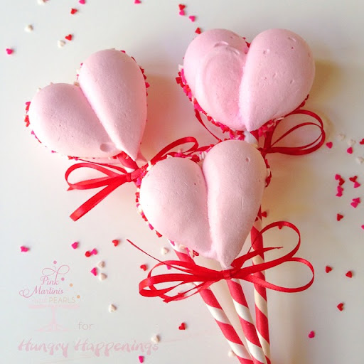 Meringue Heart Cookie Pops | Hungry Happenings
