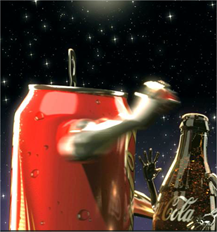 les muestro a continuación es una animación sobre una pelea entre Coca-Cola y Pepsi