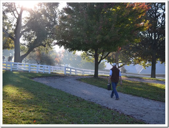 Early morning on the back side with Barkley at Keeneland