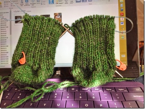 green worsted socks
