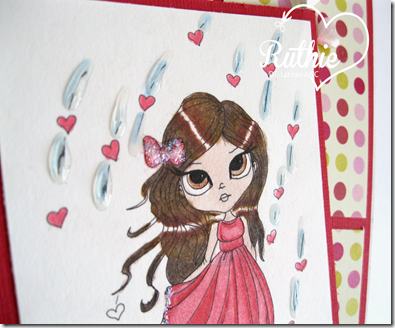 Lucy Sunshine Stamps - Emily Showers Of Love - Latinas Arts and Crafts - Ruthie Lopez DT - Valentine´s Day Card - 3