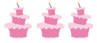 Three Un-birthday cakes