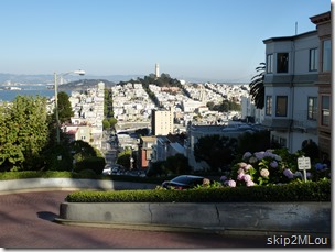 Oct 19, 2013: Coit Tower from the top of Lombard St