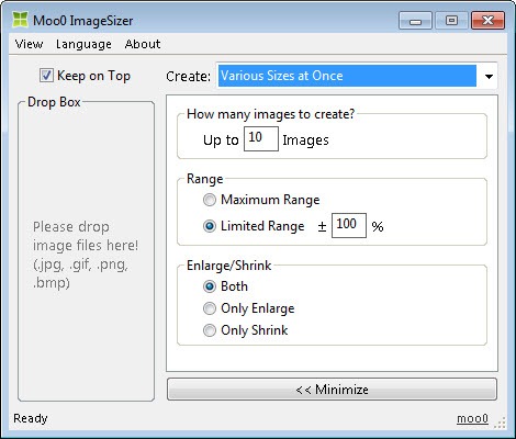 Merubah ukuran foto ke berbagai macam ukuran menggunakan Moo0 ImageSizer