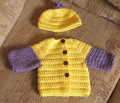Sweater set gold and purple