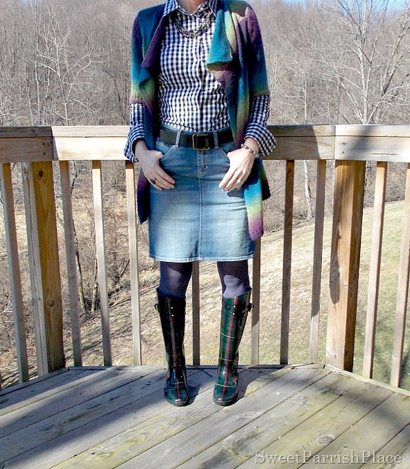 [Denim%2520skirt%252C%2520black%2520and%2520white%2520plaid%2520blouse%252C%2520muliti%2520colored%2520cardigan%252C%2520rain%2520boots3%255B3%255D.jpg]