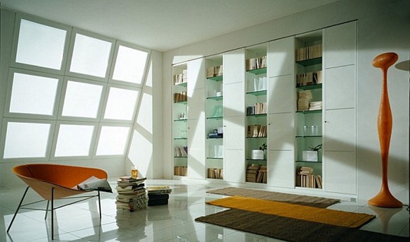 Beautiful-study-room-with-contemporary-bookshelves