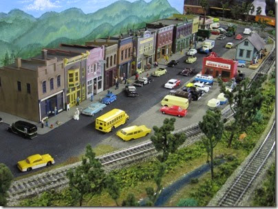 IMG_5541 Downtown Scene on the Lewis County Model Railroad Club's HO-Scale Layout at the WGH Show in Portland, OR on February 18, 2007