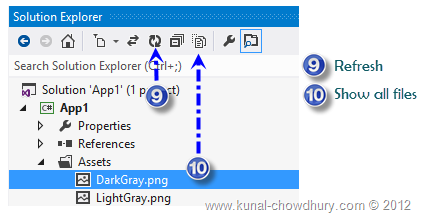 Visual Studio 2012 Solution Explorer when File Selected