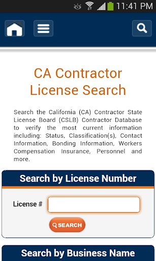 CA Contractor LIC Search