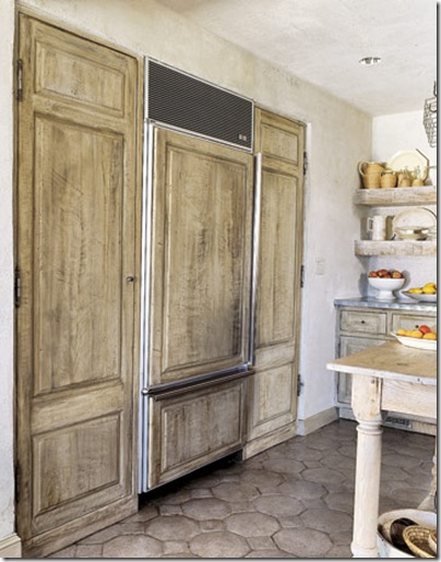 refrigerator with cabinet front