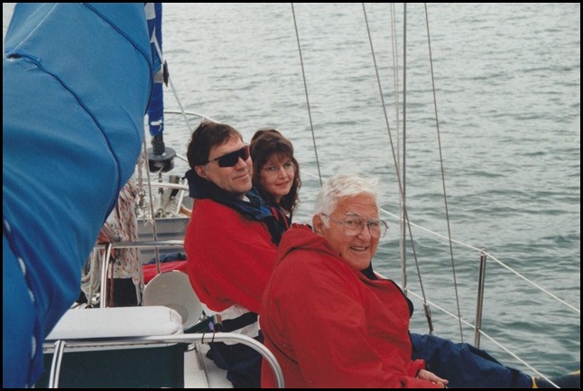 Brenda, JB, Dad Sailing