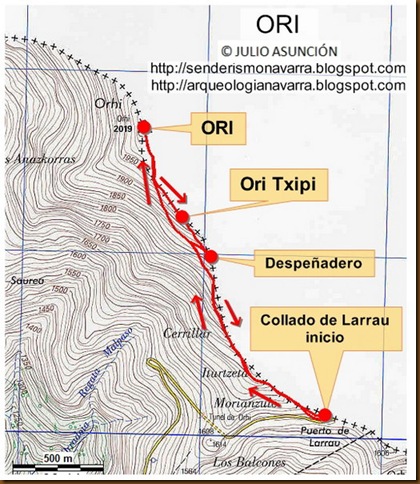 Mapa ruta ORI - ORHI