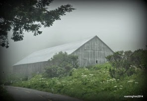 Barn in the fog