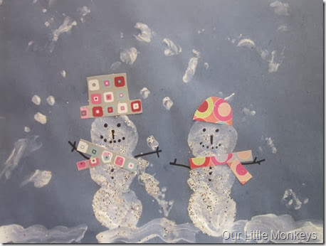 snowman, marshmallow, painting
