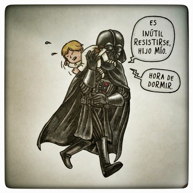 Ilustración del libro 'Darth Vader e hijo', de Jeffrey Brown. editado por Planeta.