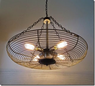 industrial lighting- repurposed fan