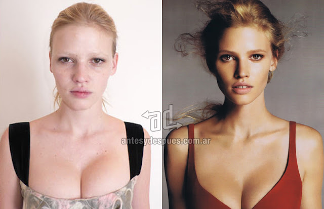 Photos of top model Lara Stone without makeup