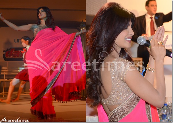 priyanka chopra saree pink
