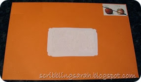 Envelope decorated with lable
