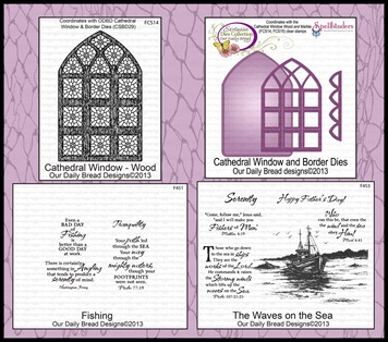 Cathedral Window-Wood, Cathedral Window and Border Dies, Fishing, The Waves on the Sea, Our Daily Bread designs