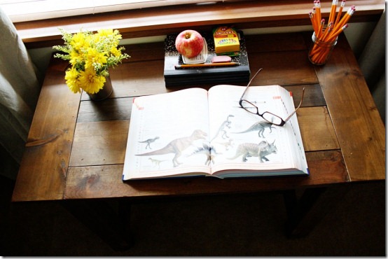 friday feature--farmhouse desk with aged finish from being brooke blog