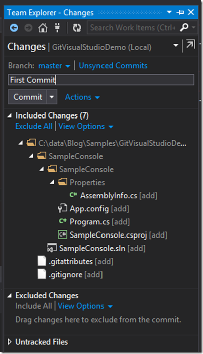 First-Commit-Visual-Studio-Git-Bit-Bucket
