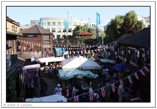 The Night Market at Camden Lock from above