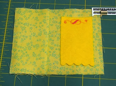 felt needle pad attached with decorative stitch
