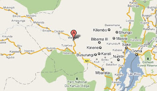 Walikale (marqué en rouge sur la carte) au Nord Kivu.