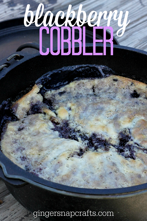 Blackberry Cobbler Recipe at GingerSnapCrafts.com  #camping #recipe #bloghop
