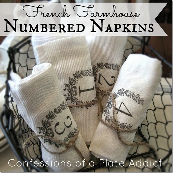CONFESSIONS OF A PLATE ADDICT French Farmhouse Numbered Napkins