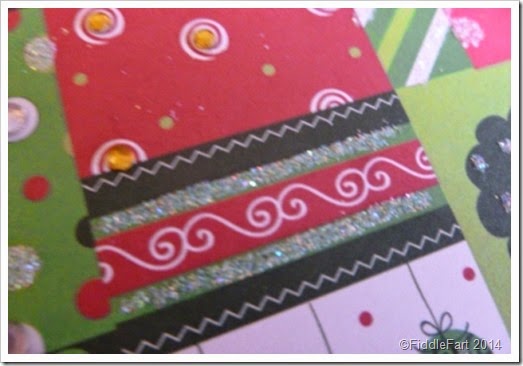 glittered patchwork Christmas Card