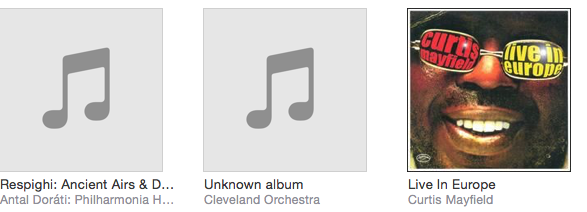 Cleveland Orchestra music folder in iTunes from f d