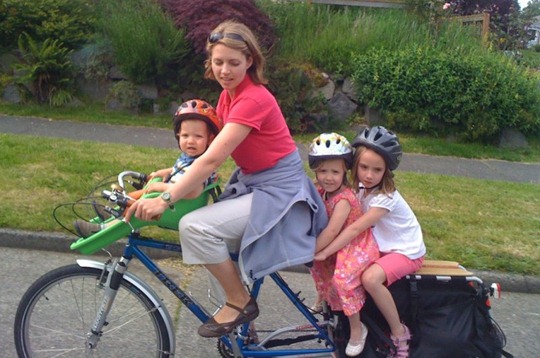 Family on bicycle