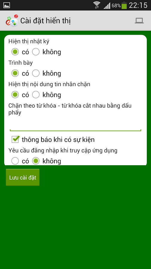 Phan Mem Chan So Tren Samsung Galaxy