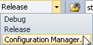 Visual Studio Configuration Manager (menu Build => Configuration Manager)