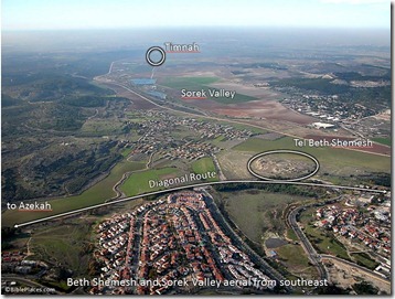 Beth Shemesh and Sorek Valley aerial from southeast, tb010703219 ppt screenshot