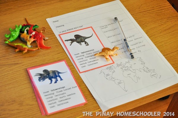 Dinosaur Information Cards and Worksheet