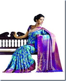 peacock blue kancheepuram silk sarees