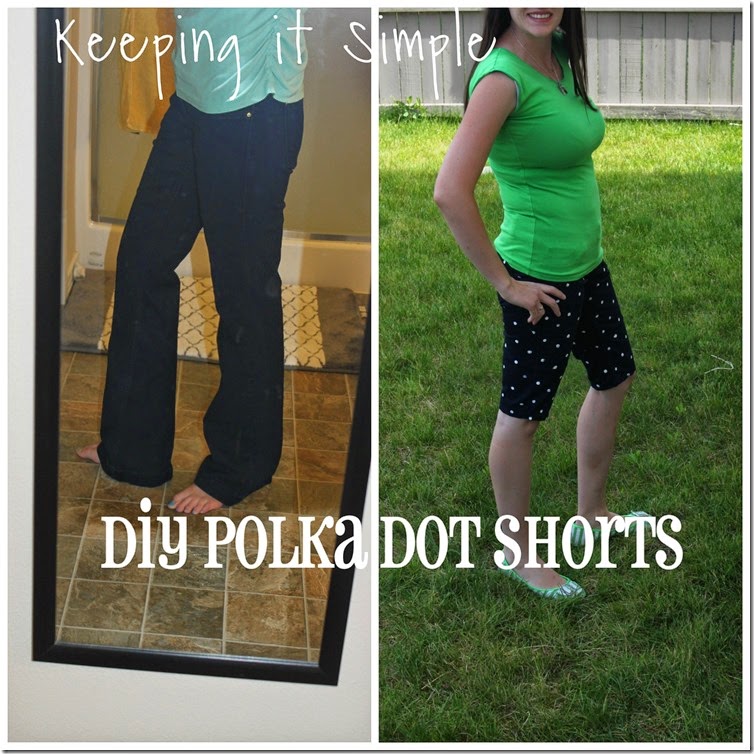 DIY polka dot shorts