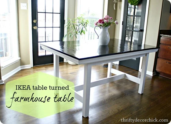 IKEA table turned farmhouse table