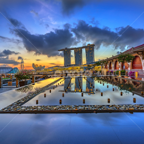 Sunrise Fullerton bay by Senthil Damodaran - City,  Street & Park Street Scenes