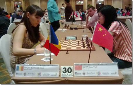 WGM Irina Bulmaga vs WFM Xiao Yiyi of China