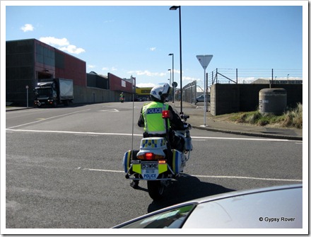 Road block at Wellington airport, Rongotai for a VIP entourage.