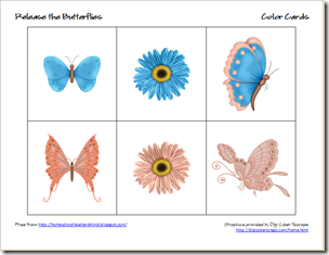 butterflies color cards 3